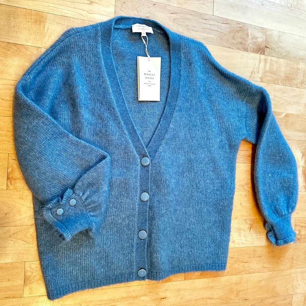 NWT Sézane ruffle cuff cardigan